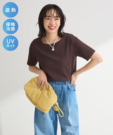 【適ON】5分袖リブプルオーバー