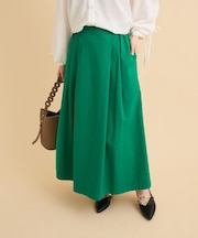 綿混やわらかタッチタックスカート