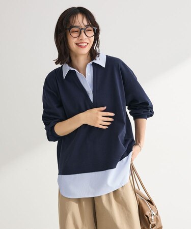 衿レイヤードッキングチュニック