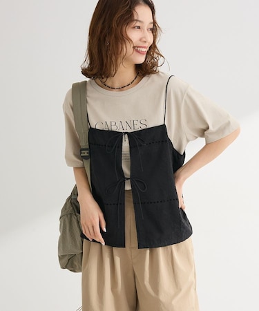 前後2WAYレース刺繍ビスチェ