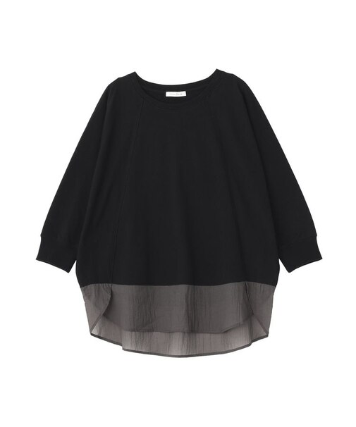 七分袖ドルマン裏毛シアードッキングプルオーバー