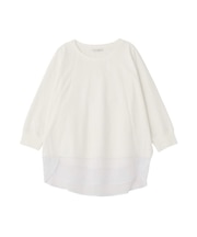 七分袖ドルマン裏毛シアードッキングプルオーバー