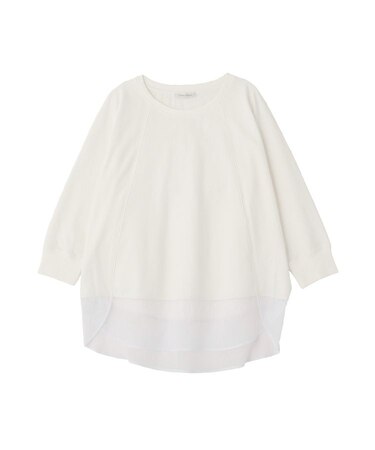 七分袖ドルマン裏毛シアードッキングプルオーバー