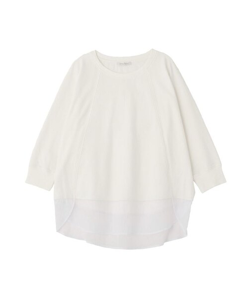 七分袖ドルマン裏毛シアードッキングプルオーバー