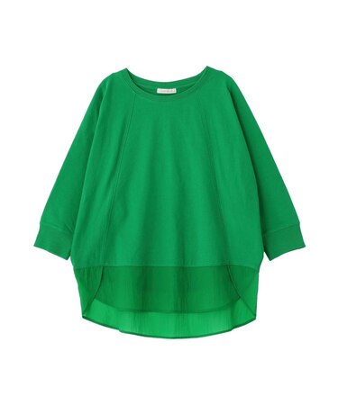 七分袖ドルマン裏毛シアードッキングプルオーバー