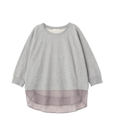 七分袖ドルマン裏毛シアードッキングプルオーバー