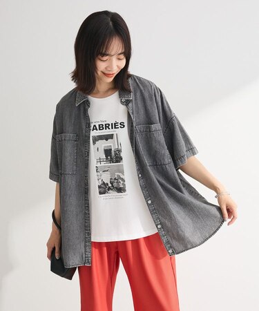 半袖シアーデニムシャツ