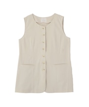 クルーネック多釦ジレ