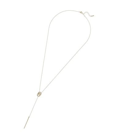 ダブルリングデザインロングネックレス