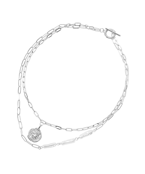 パールMIXコイントップネックレス