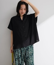 半袖シアースキッパーブラウス