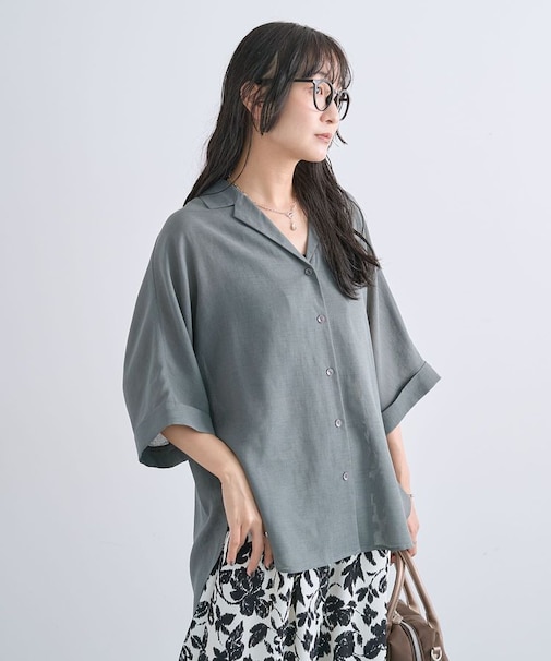【WEB限定】開襟シアージャケット風シャツⅡ