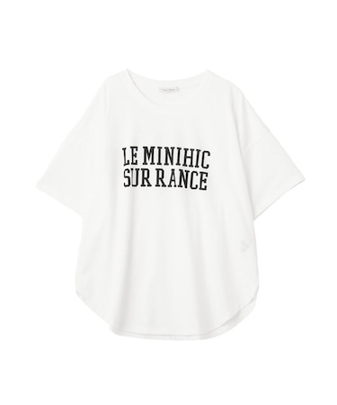 裾ラウンド機能ロゴTシャツ