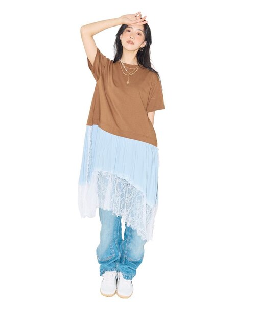 ■WITH KURUMI.N レースレイヤードTEE