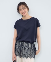 レースドッキングフレンチプルオーバー