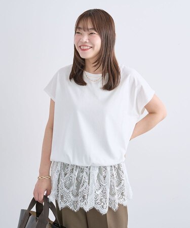 レースドッキングフレンチプルオーバー