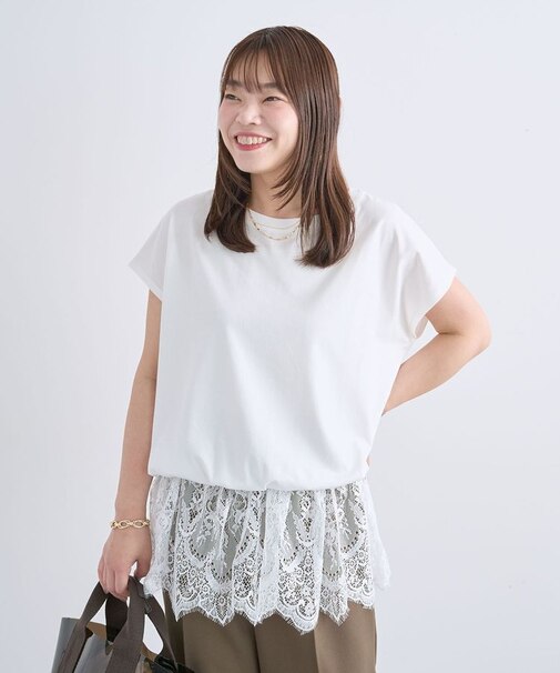 レースドッキングフレンチプルオーバー