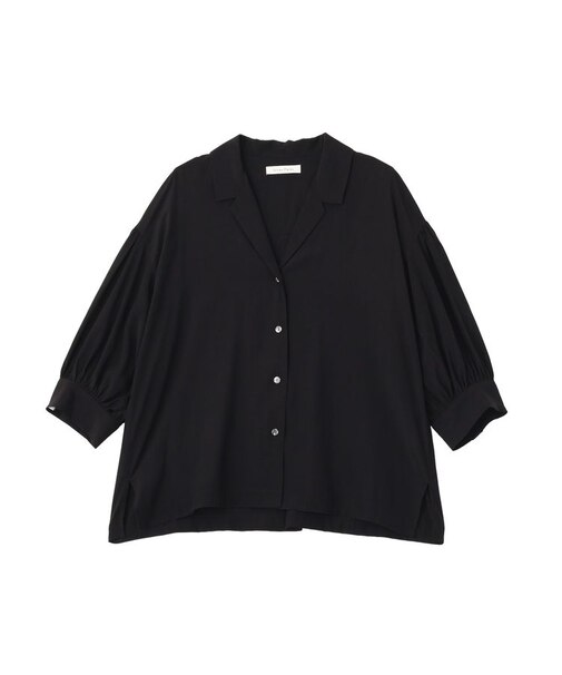 接触冷感シルキータッチローンオープンカラーシャツ