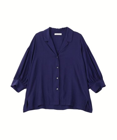 接触冷感シルキータッチローンオープンカラーシャツ