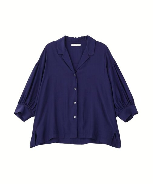 接触冷感シルキータッチローンオープンカラーシャツ
