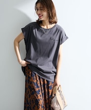 【適ON】汗染み防止フレンチロゴTシャツ