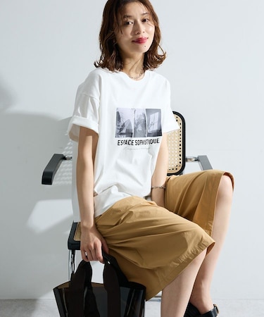 【適ON】汗染み防止ボックスロゴTシャツ