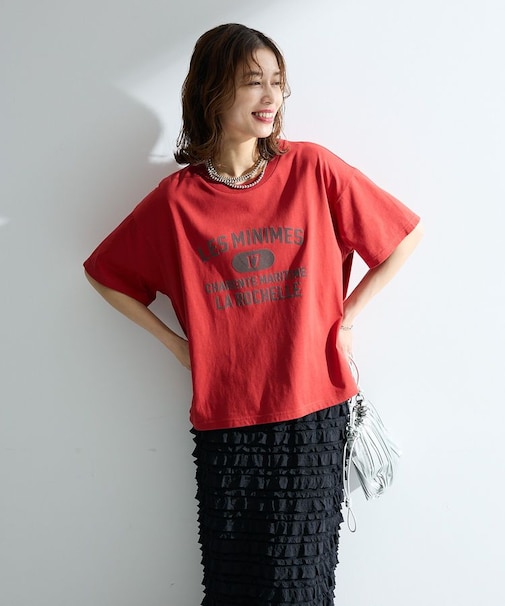 【適ON】汗染み防止ボックスロゴTシャツ