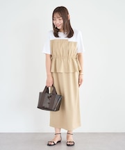 異素材ドッキングワンピース