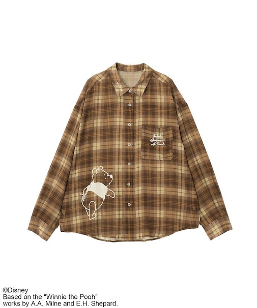 Winnie the Pooh/シアーチェックシャツ