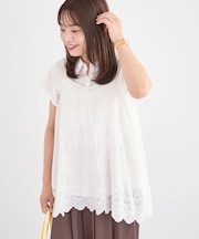 SET2点刺しゅうキャミ+シャツ