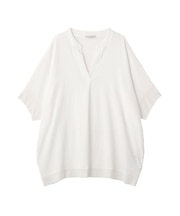 シアーリブ切替スキッパーチュニック