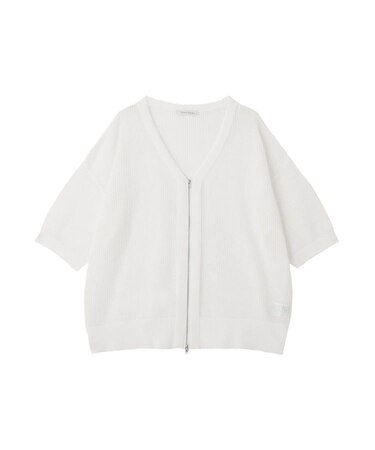 メッシュ5分袖ZIPカーディガン