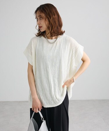 表面感カットフリルフレンチプルオーバー