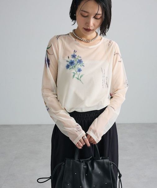 【WEB限定】フラワープリントシアーロンTEEⅡ