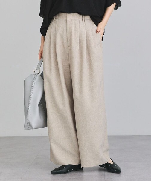 スラブツイードタックワイドパンツ