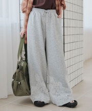 裾レースドッキングカットパンツ