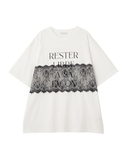 レースドッキングオーバーサイズロゴTシャツ