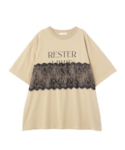 レースドッキングオーバーサイズロゴTシャツ