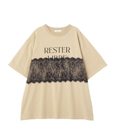 レースドッキングオーバーサイズロゴTシャツ