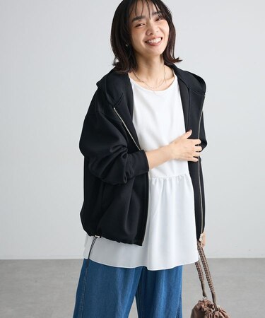 【OTONAパーカー】【WEB限定カラーあり】エアリークッションカットドロストパーカー
