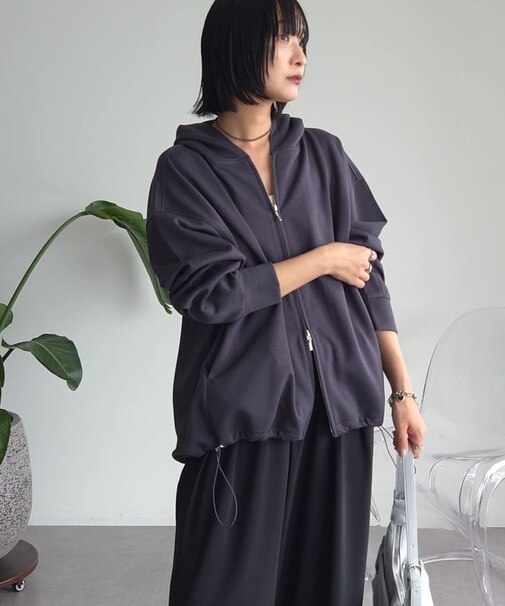 【OTONAパーカー】【WEB限定カラーあり】エアリークッションカットドロストパーカー
