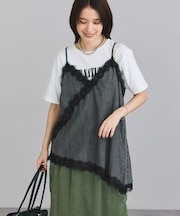 レースドッキングデニムキャミビスチェ
