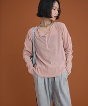 ヘンリーネックシアーベロアプルオーバー