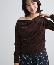 シアーベロアオフショル長袖プルオーバーⅡ