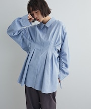 【WEB限定】ドロストシャーリングウエストタックシャツⅢ