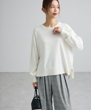 カシミヤ混クルーネックプルオーバー