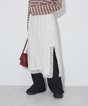裾レースレイヤードスカート
