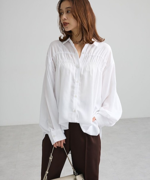 【しゃれシャツ】2wayシャーリングシャツ