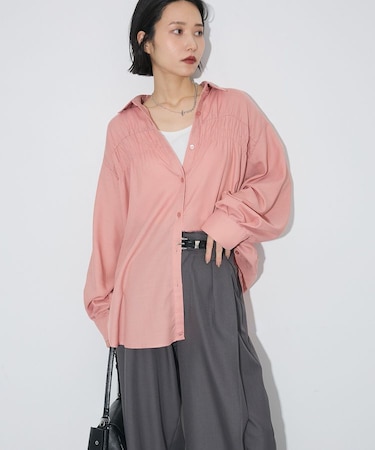 【しゃれシャツ】2wayシャーリングシャツ