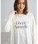 袖レースドッキング長袖ロゴTシャツ